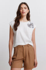 Springfield Polka-dot short sleeve T-shirt beige