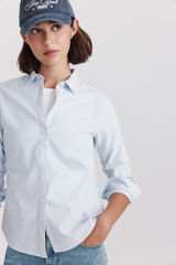 Springfield Blusa b&aacute;sica oxford azul
