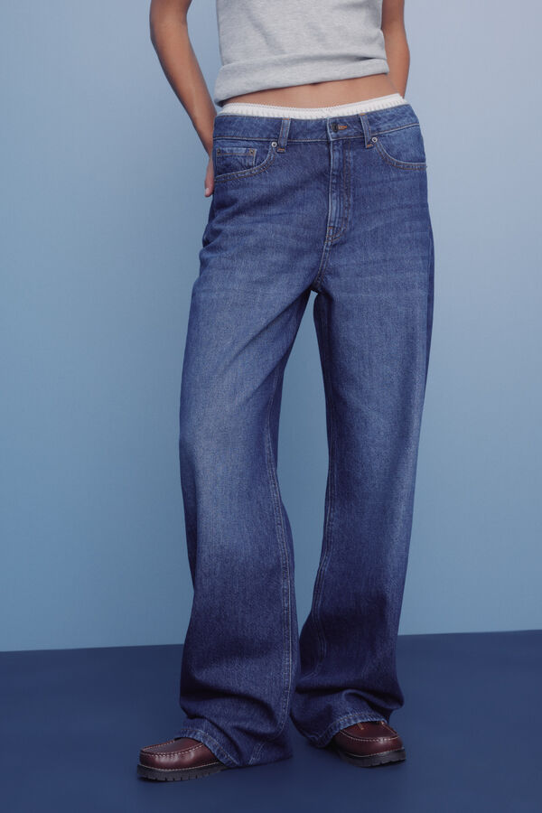 Springfield Jeans wide leg azul