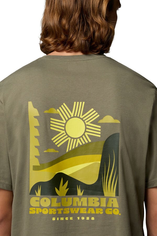 Columbia T-shirt com estampado de natureza nas costas Caqui escuro