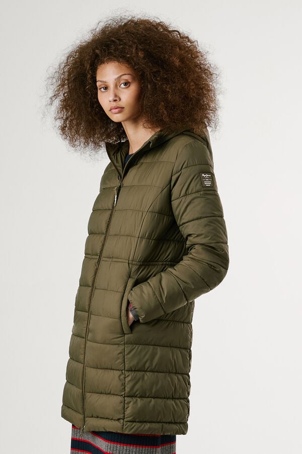 Pepe Jeans Jaqueta longa acolchoada de plumas Caqui escuro