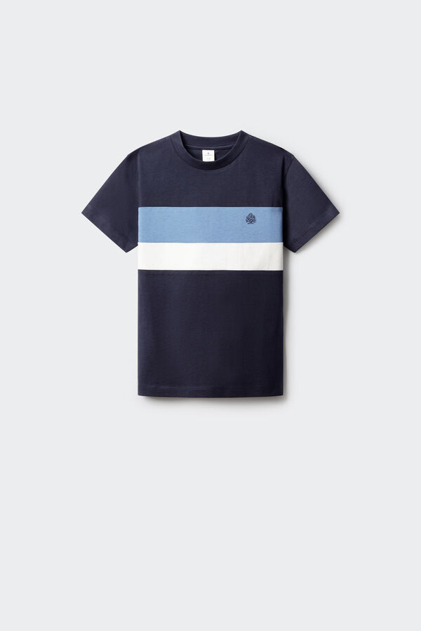 Springfield Kids T-shirt manga curta color block para menino azul