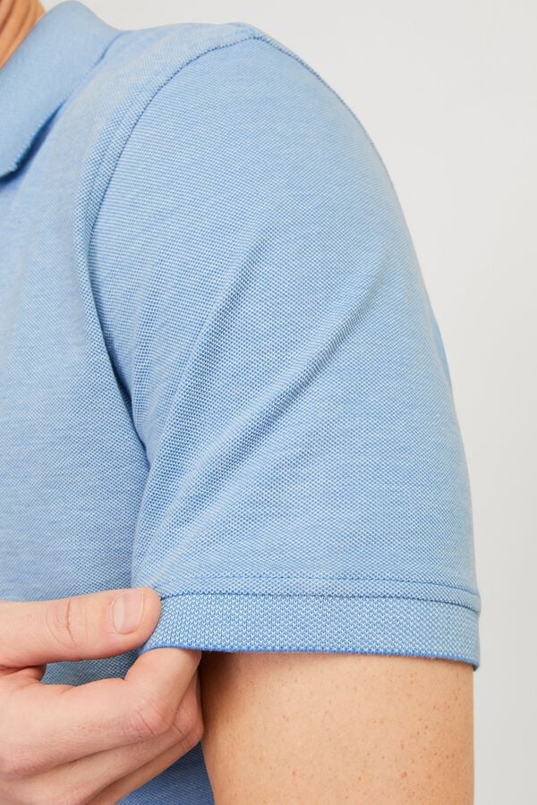 Jack & Jones Polo de manga curta b&aacute;sico azul