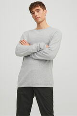 Jack & Jones Camisola de malha b&aacute;sica cinzento