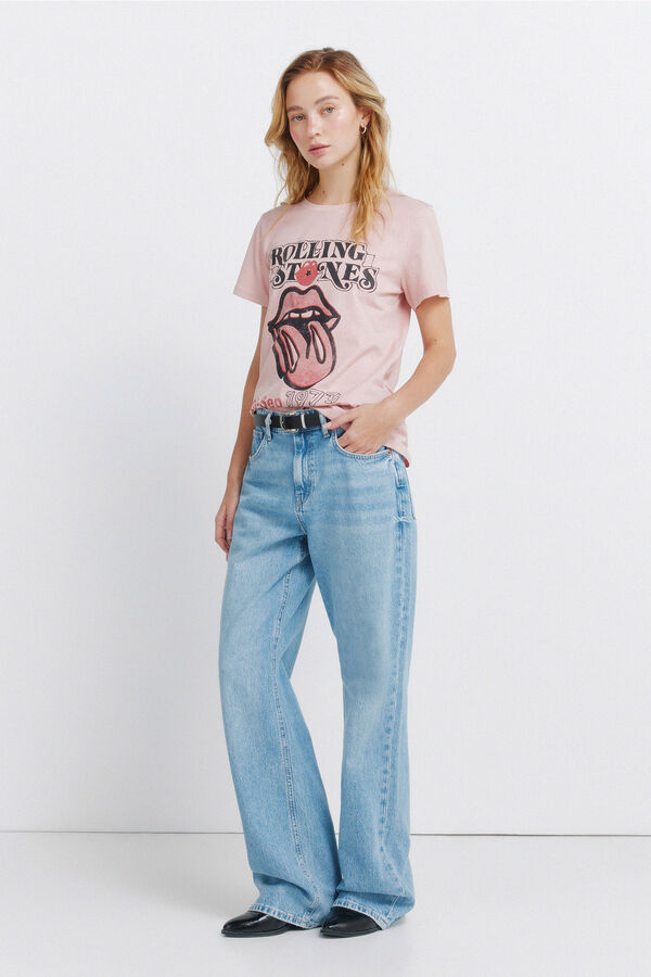 Springfield T-shirt manga curta rosa