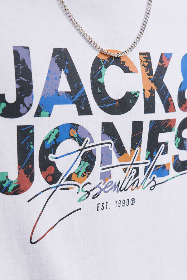 Jack & Jones Camiseta estampada regular fit branco