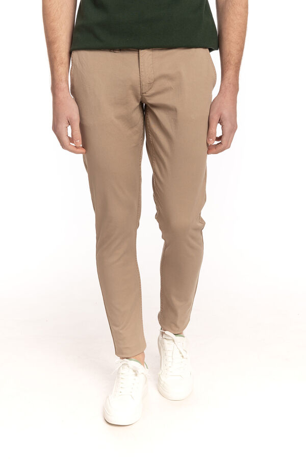Celopman Calça Chino Skinny  vison