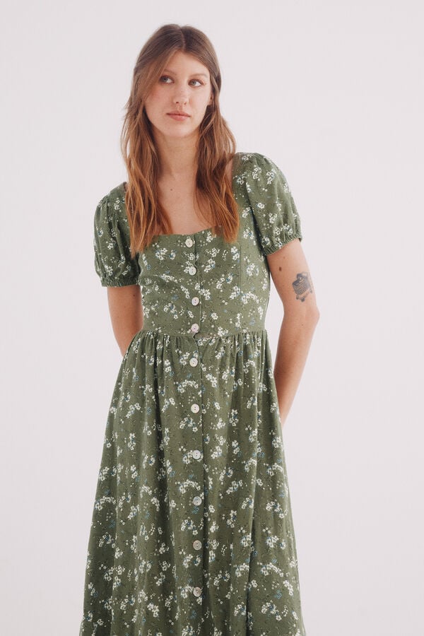 Vestidos Midi Vestido Flores Springfield Vestido Midi Espalda - Main Image