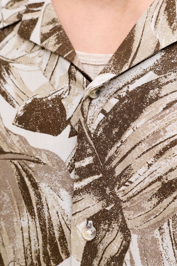 Jack & Jones Camisa relaxed fit em viscose cru