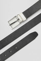 Celopman Cinto reversível com efeito couro preto