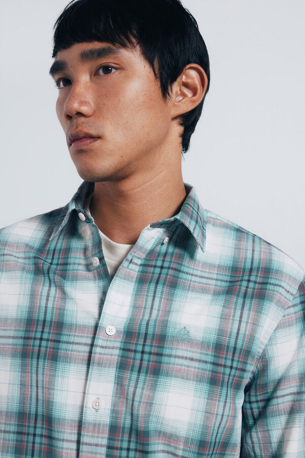 Springfield Camisa xadrez de algodão verde