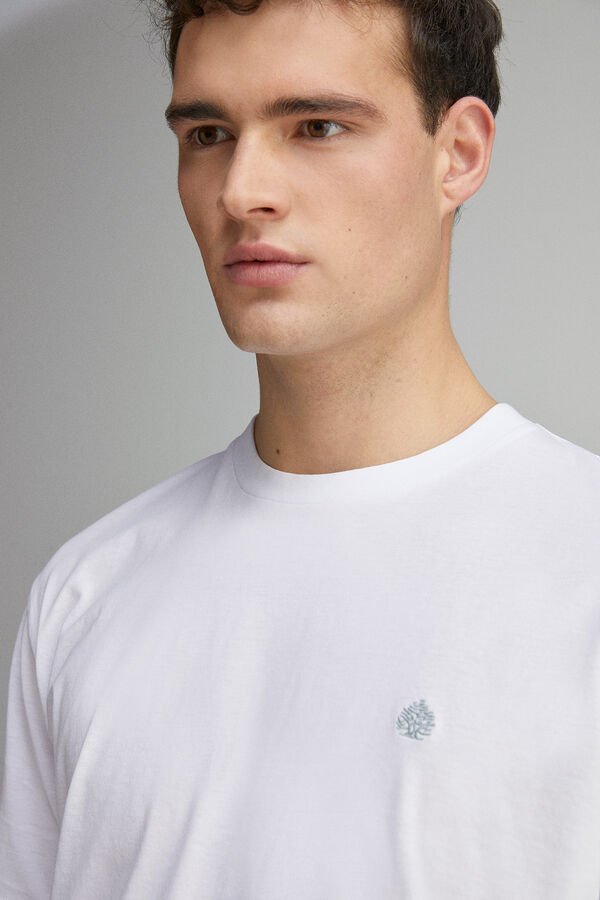 Springfield Camiseta básica com gola redonda branco