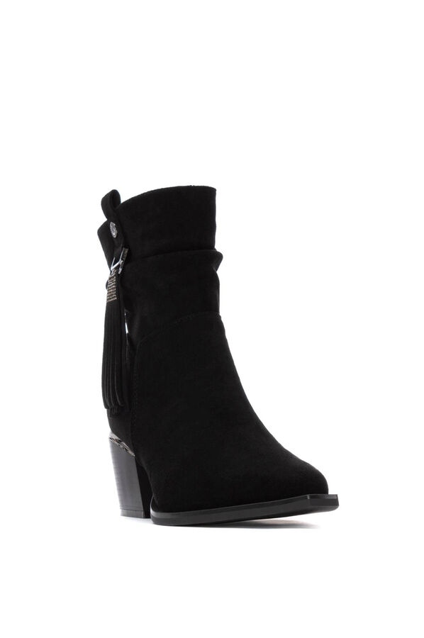 XTI Suede Fringed Boot black