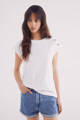 Springfield Camisa com botões nos ombros branco