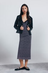 Springfield Vestido midi lingerie preto
