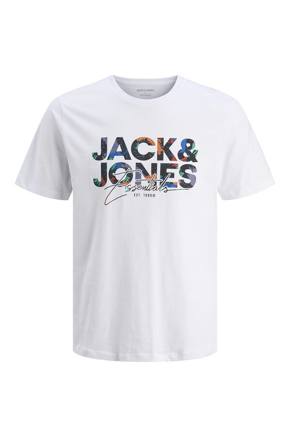 Jack & Jones Camiseta estampada regular fit branco