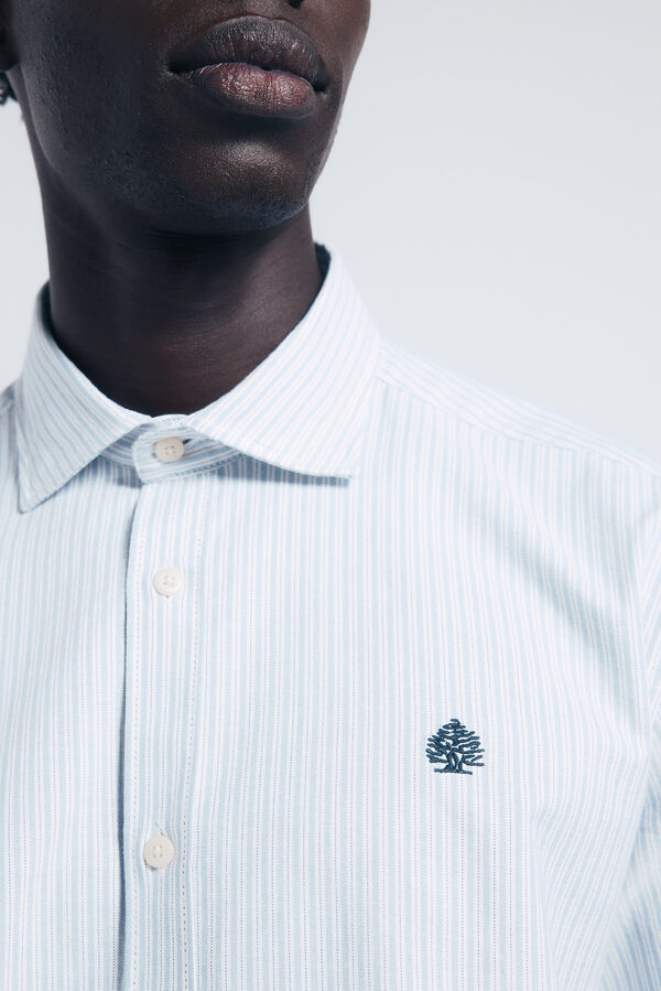Springfield Camisa oxford riscas azul