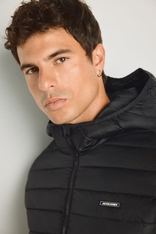 Jack & Jones Blus&atilde;o puffer gola alta preto