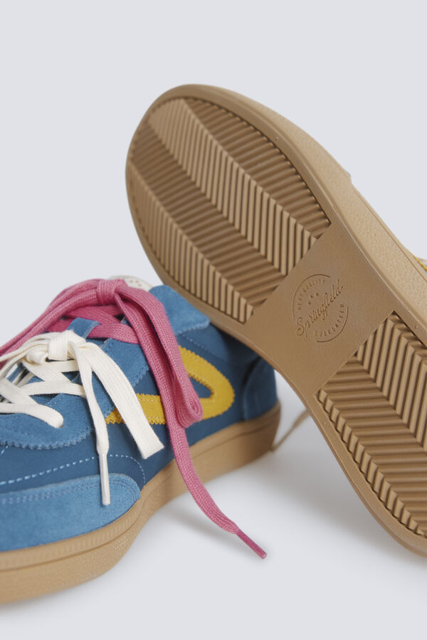 Springfield Sneaker retro em pele azul