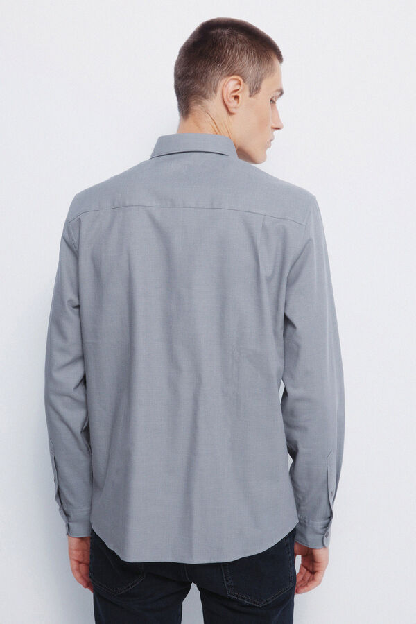 Springfield Camisa social estruturada bicolor cinzento