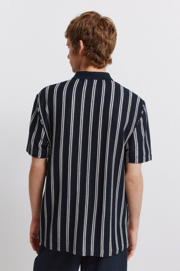 Springfield Polo em estrutura de riscas regular fit azul