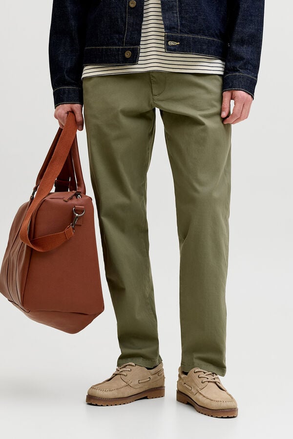Jack & Jones Cal&ccedil;as chino relaxed cintura m&eacute;dia verde