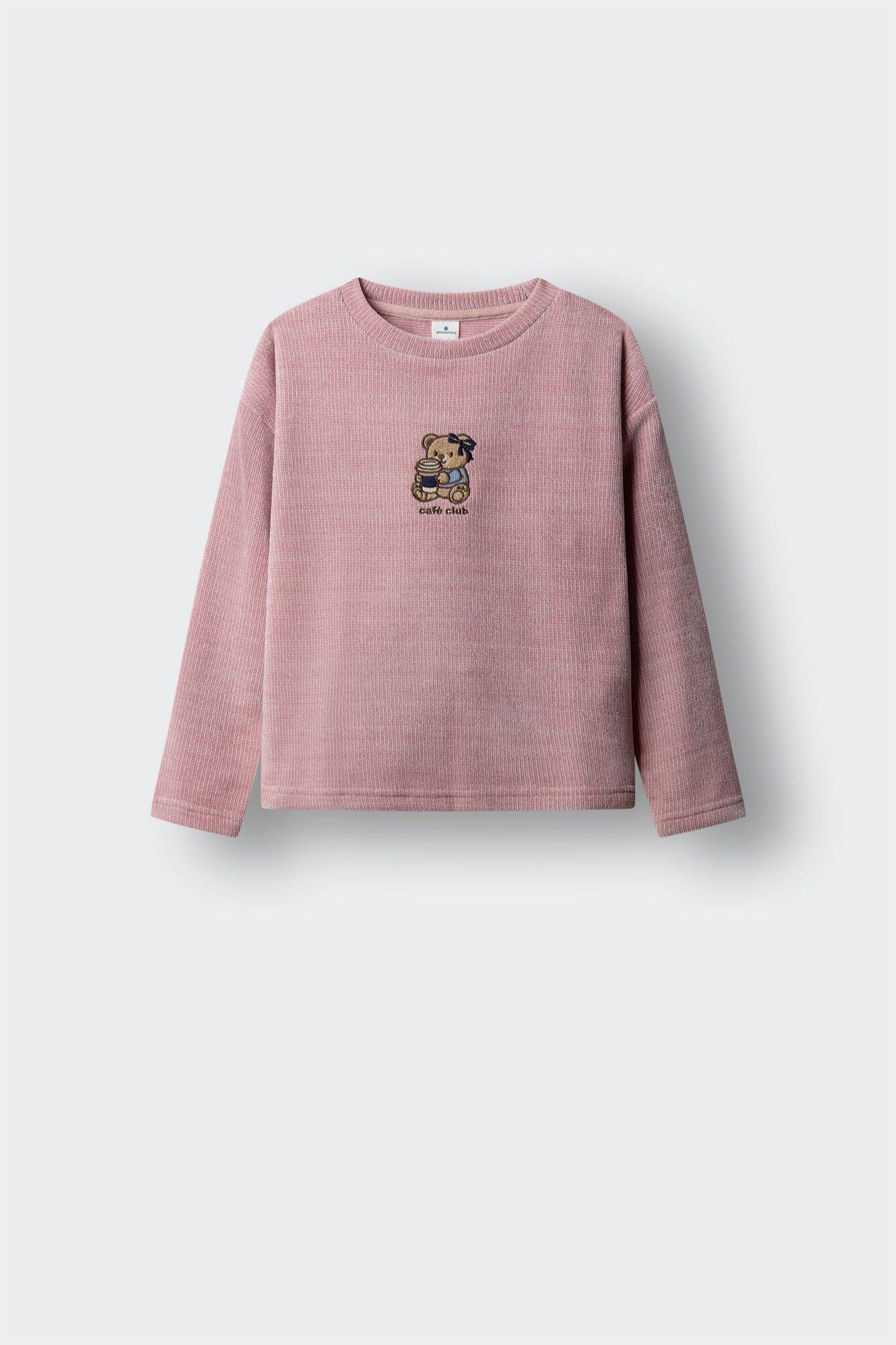 Springfield Kids T-shirt manga comprida urso bordado menina