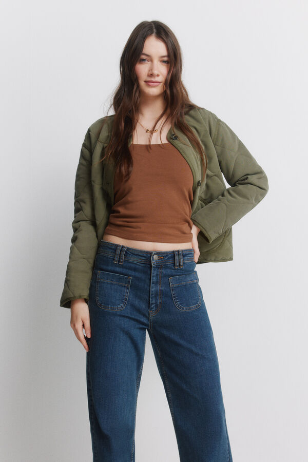 Springfield Jeans super largos de cintura alta azul