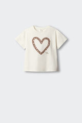 Springfield Kids T-shirt de manga curta cora&ccedil;&atilde;o menina branco
