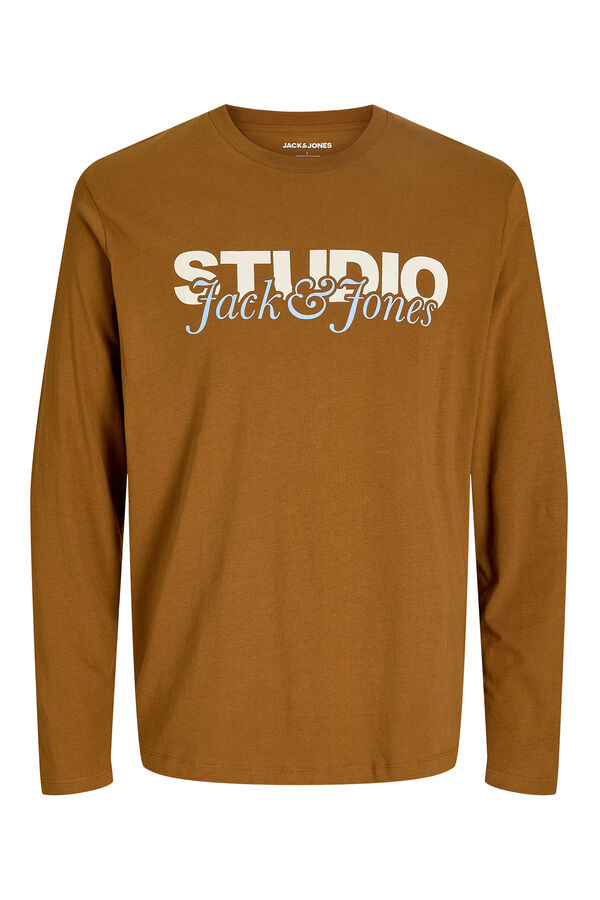 Jack & Jones T-shirt manga Studio castanho