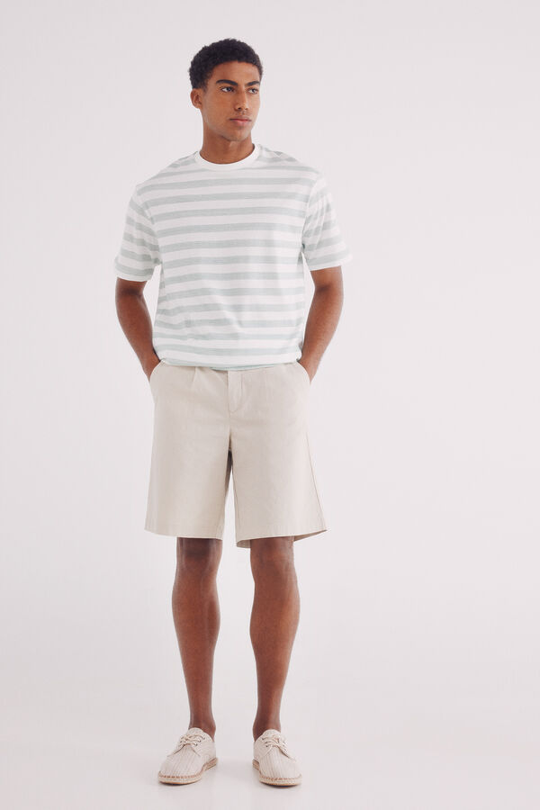 Springfield Camisola microrriscas verde