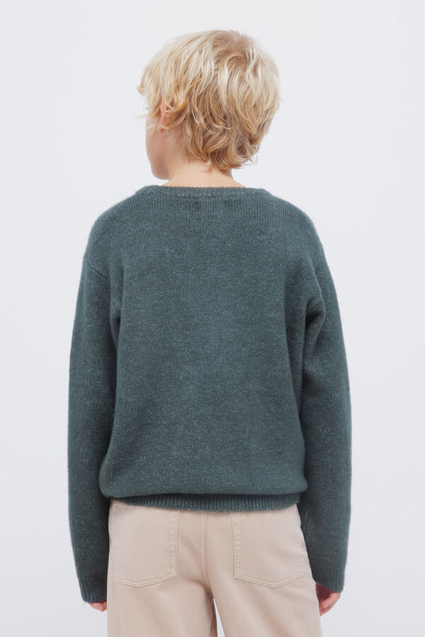 Springfield Kids Camisola c&aacute;qui com estampa de diamantes para meninos verde