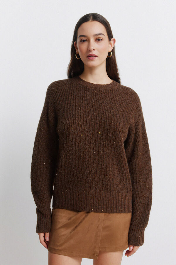 Springfield Camisola com lantejoulas cru