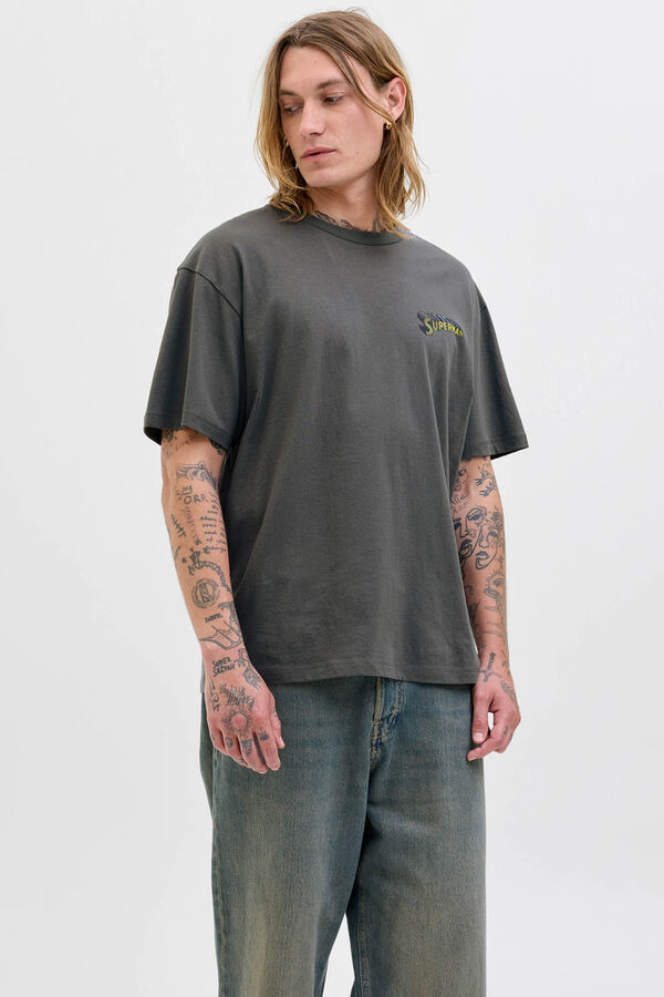 Jack & Jones T-shirt back print cinzento