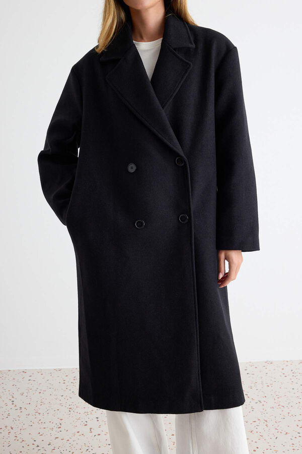 Trendyol Sobretudo oversize comprido preto