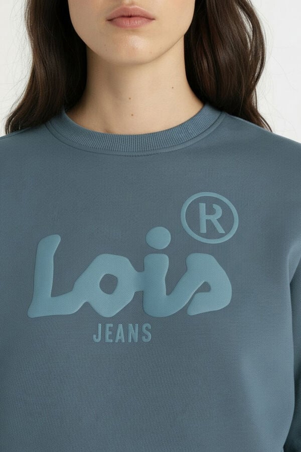 Lois  Sweatshirt gola caixa azul