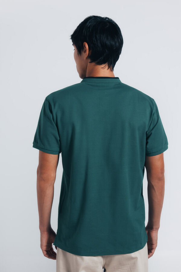 Springfield Polo piqué cuello mao slim fit verde