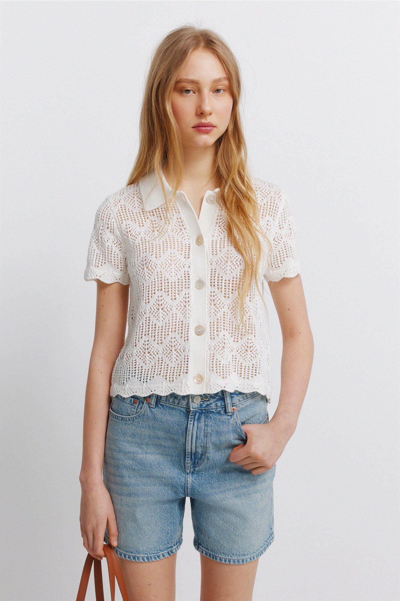 Springfield Polo casaco de malha pointelle