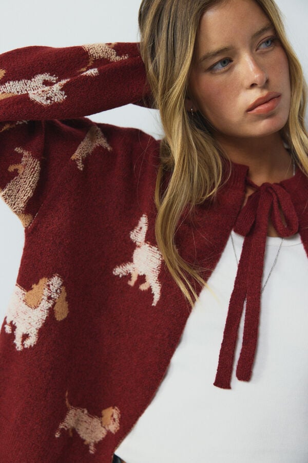 High Spirits Hound Cardigan vermelho