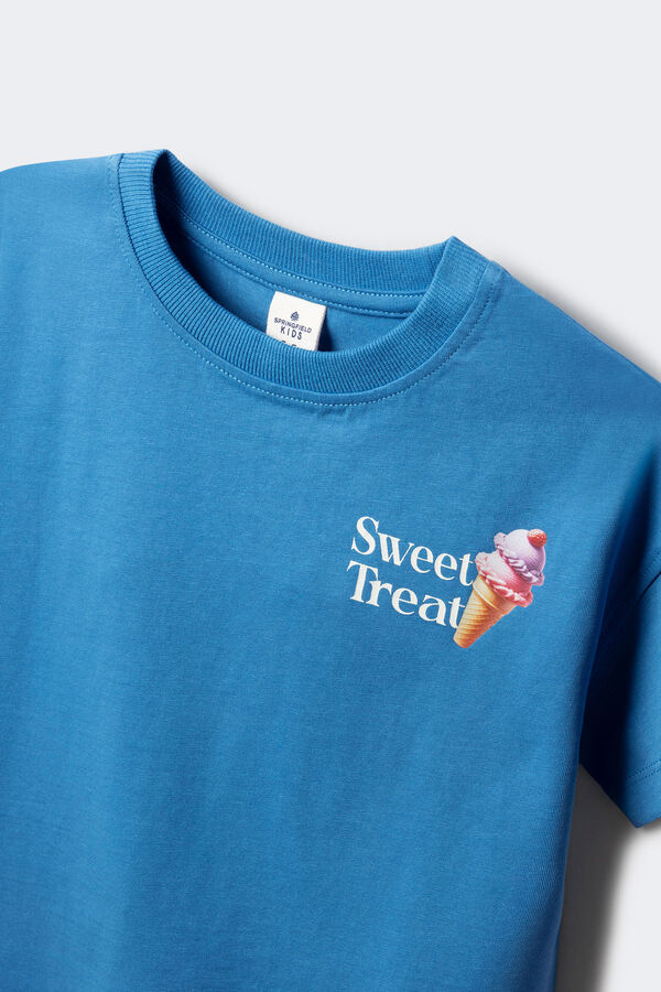 Springfield Kids Camiseta de sorvete para menina azul