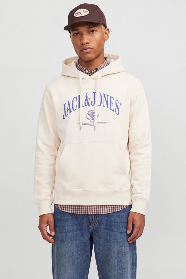 Jack & Jones Sweatshirt relaxed com capuz branco