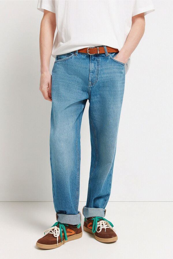 Springfield Jeans lavado medio straight fit azul