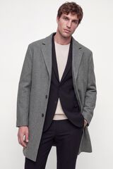 Jack & Jones Sobretudo abotoado comprido pelo joelho cinzento
