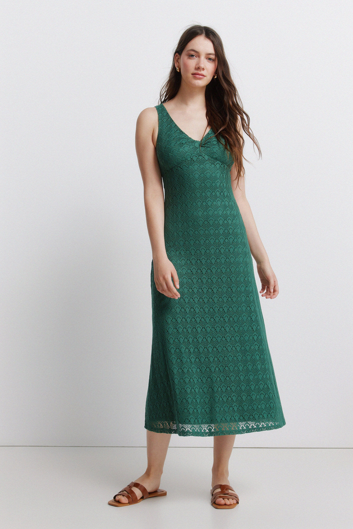 Springfield Vestido midi em crochet