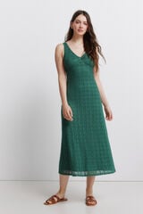Springfield Vestido midi em crochet verde