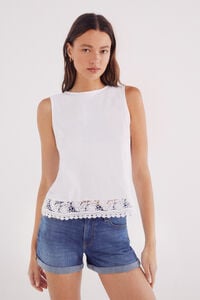 Springfield Camiseta com flores de renda