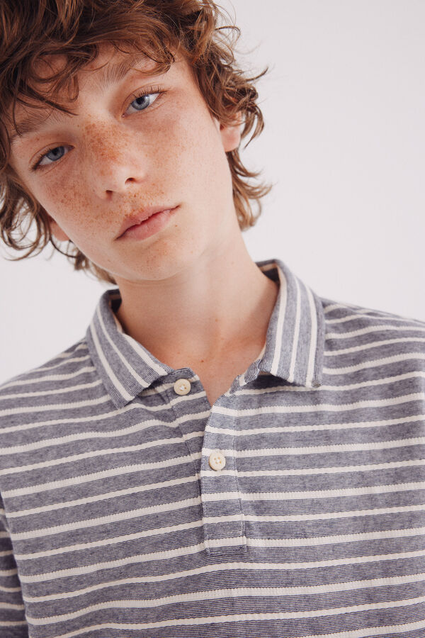 Springfield Kids Camisa polo riscas para meninos azul
