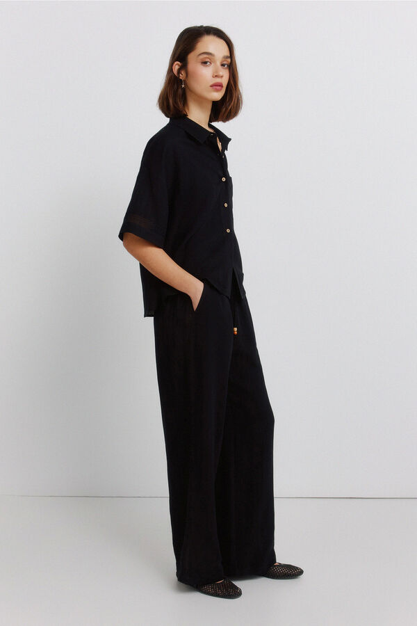 Springfield Lace drawstring trousers black