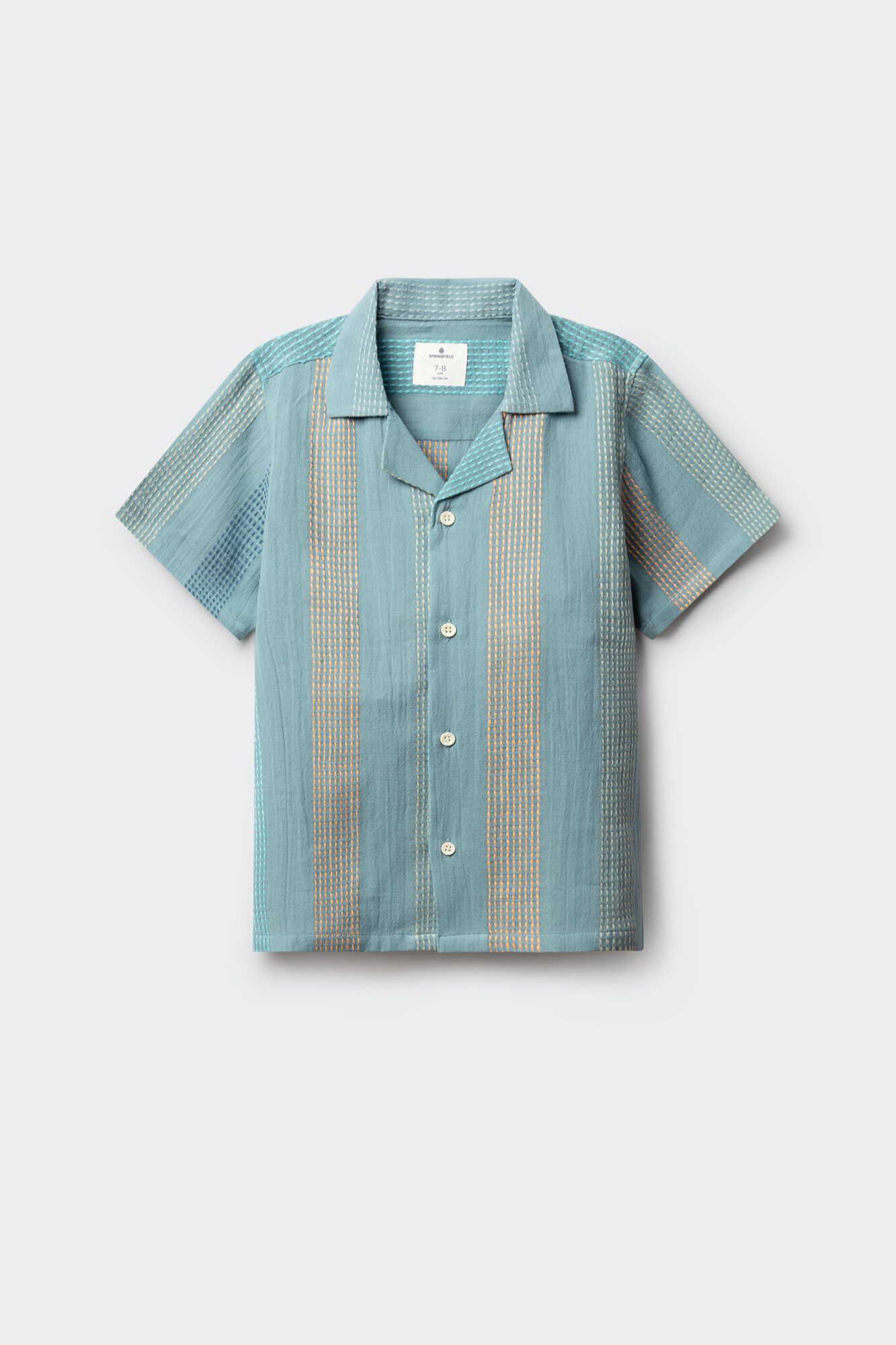 Springfield Kids Camisa de manga curta bordada &agrave;s riscas para menino