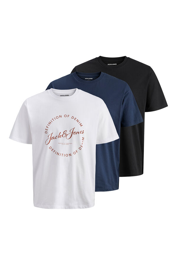 Jack & Jones Pack de tr&ecirc;s T-shirts em algod&atilde;o branco